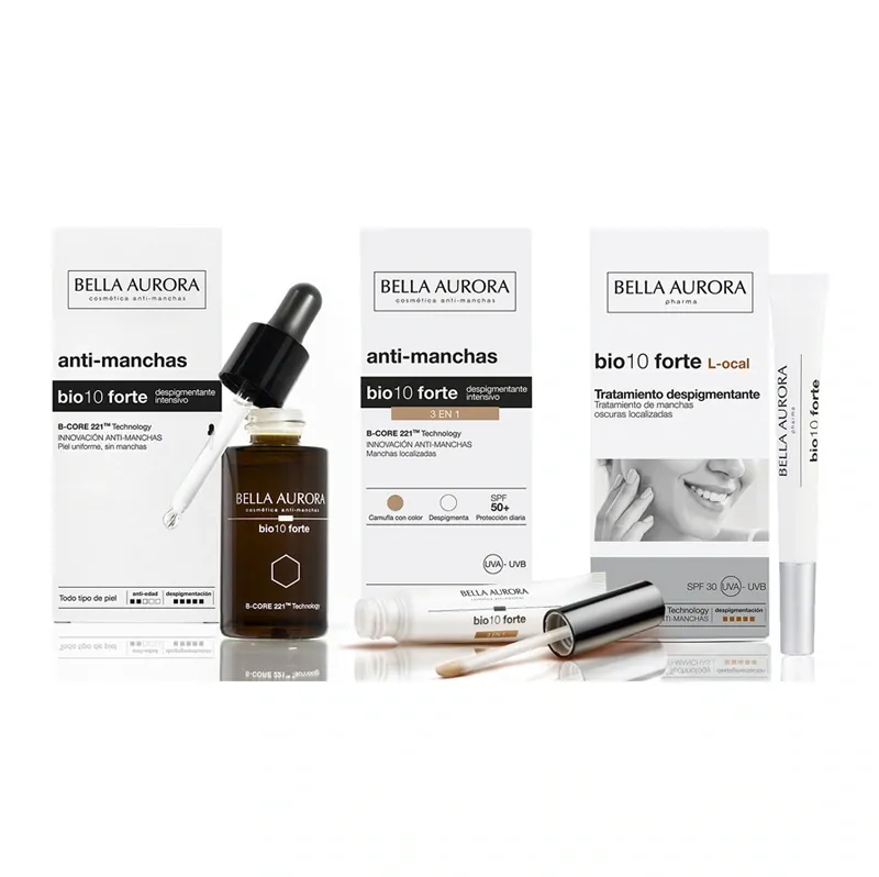 Produits de la ligne Bella Aurora bio10 forte